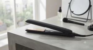 A modern, matte black hair straightener model available for under £50.