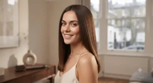 Straight, frizz-free hair styled to perfection using the smoothing attachment of the best multi-styler hair tool