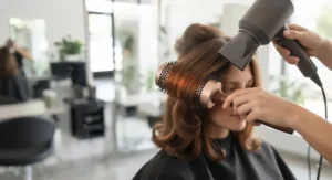 Thermal round brush for volume creating bouncy curls and movement in medium-length hair