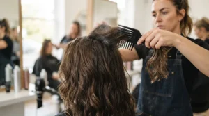 Styling voluminous tresses with a wide tooth comb for curly hair for a bouncy finish